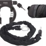 AXA Solid Plus ART2 fietsslot 140cm insteekketting set met opbergtas zadeltas –... | bol
