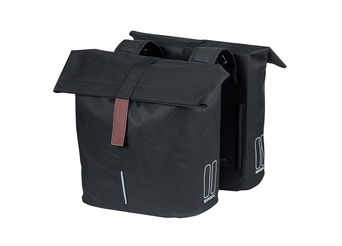 basil-fietstas-248mug-1.jpg Basil Dubbele fietstas City Black | 32 liter Fietstas.com - Afbeelding 1