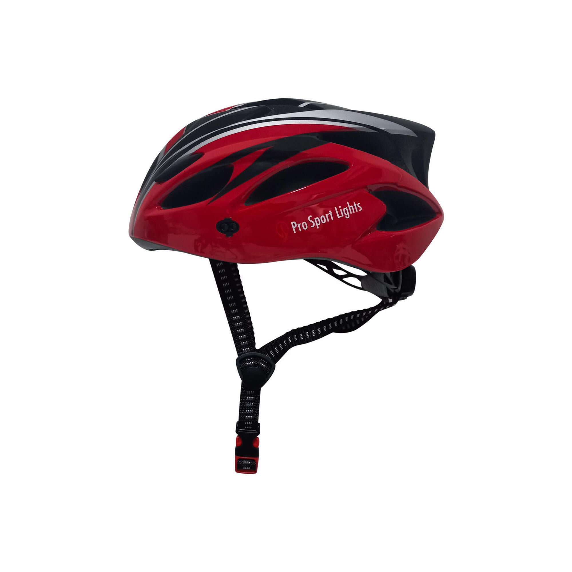 dames-fietshelm-006rxw-1.jpg Fietshelm Dames/Heren Pro Sport Lights Rood/Zwart - Afbeelding 1