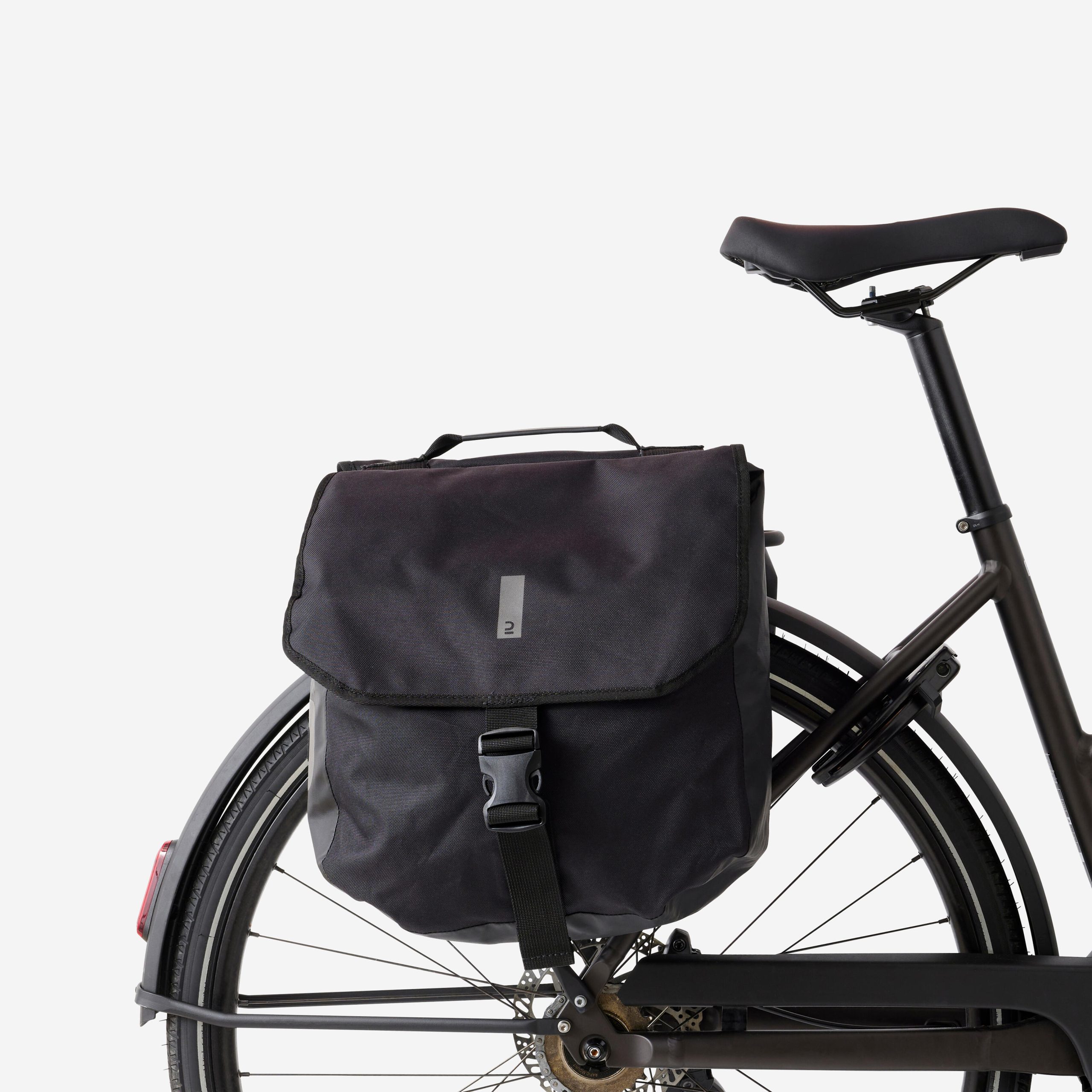 decathlon-fietstassen-099ybi-1.jpg Dubbele waterdichte fietstas 540 voor bagagedrager 2x20 l - Afbeelding 1