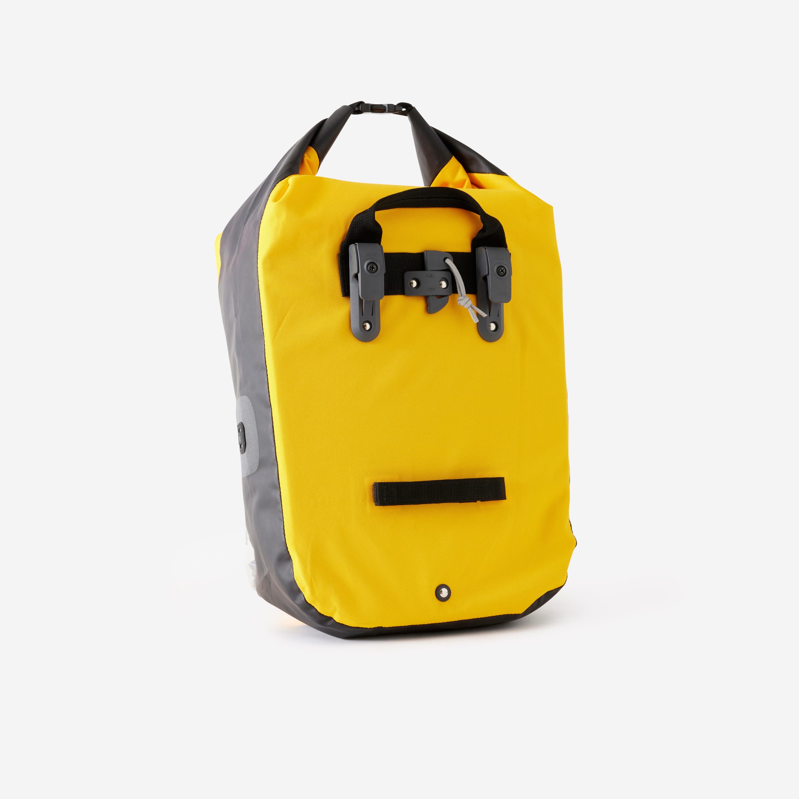 decathlon-fietstassen-197ncx-1.jpg FIETSTAS 500 VOOR BAGAGEDRAGER WATERDICHT GEEL 20 LITER - Afbeelding 1