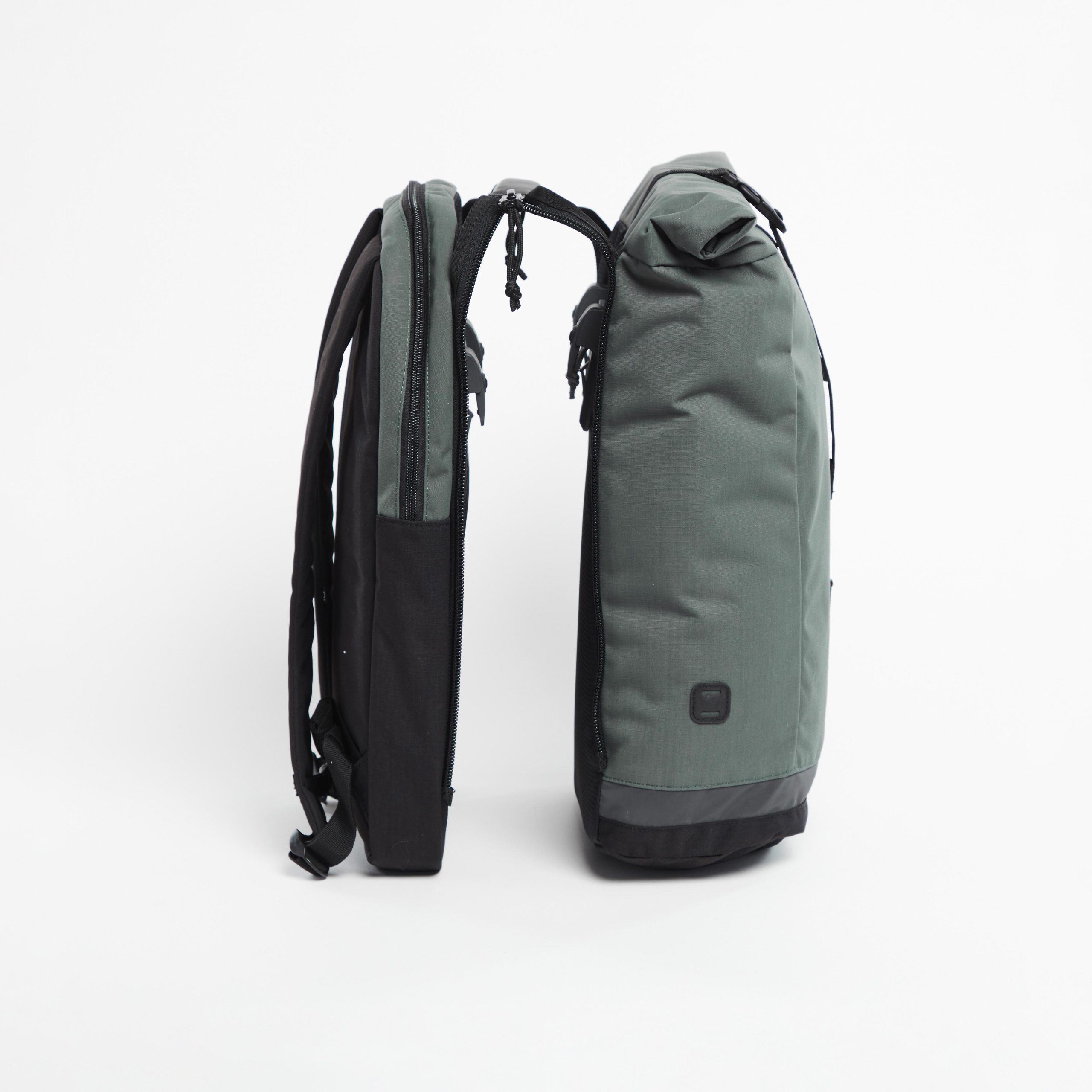 decathlon-fietstassen-862ocy-1.jpg Rugzak dubbele fietstas sepia 27 liter - Afbeelding 1