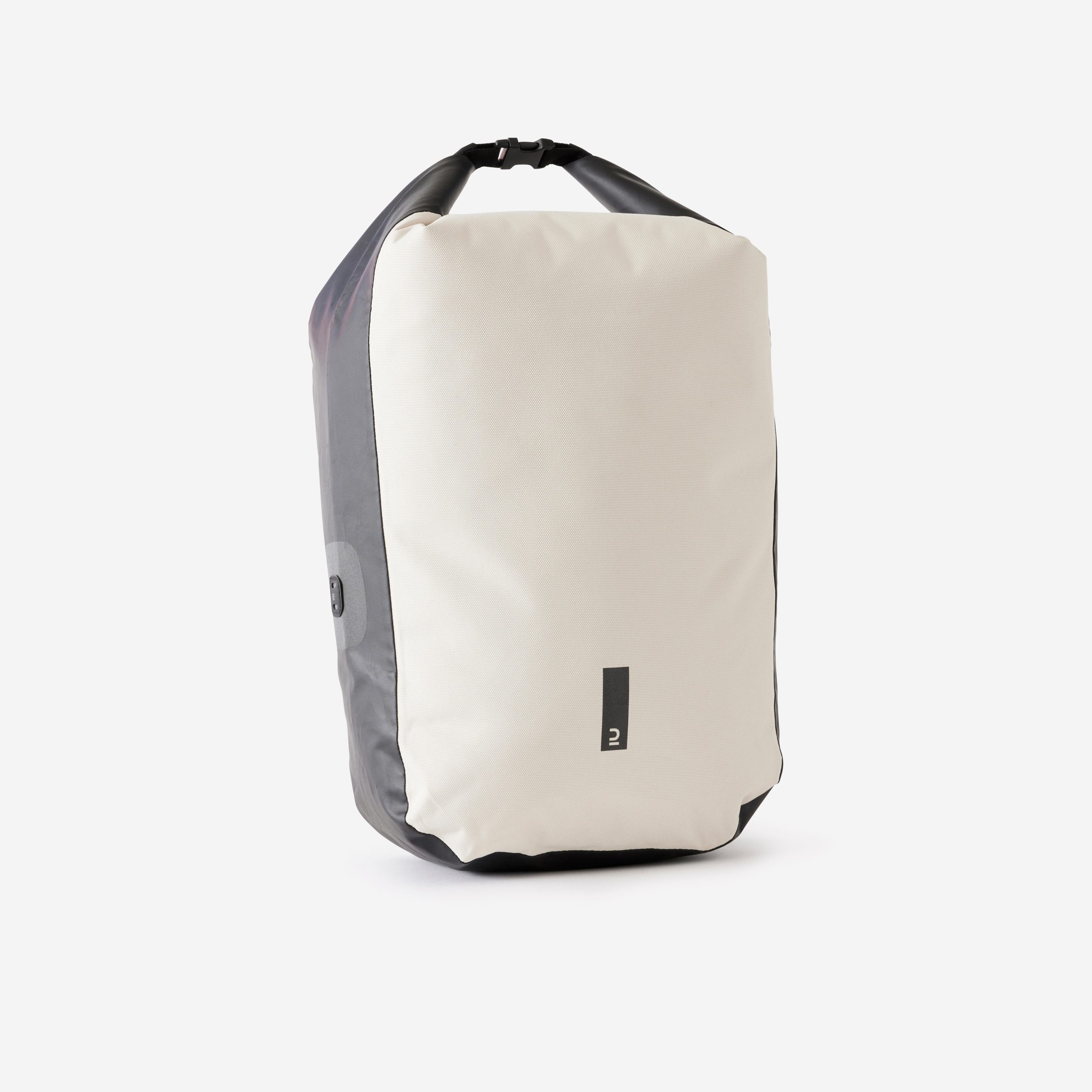 decathlon-fietstassen-957det-1.jpg FIETSTAS 500 VOOR BAGAGEDRAGER WATERDICHT BEIGE 20 LITER - Afbeelding 1
