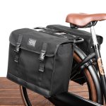 Stevige FastRider Dubbele fietstas Canvas 36 47L Zwart, waterafstotend Fietstas.com