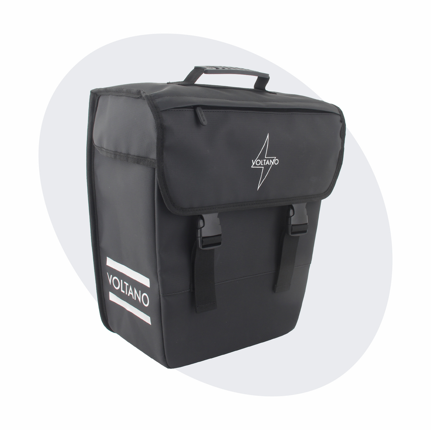 enkele-fietstas-462htu-1.jpg Voltano Enkele Fietstas 20L Zwart Afgeschuind Waterdicht - Afbeelding 1