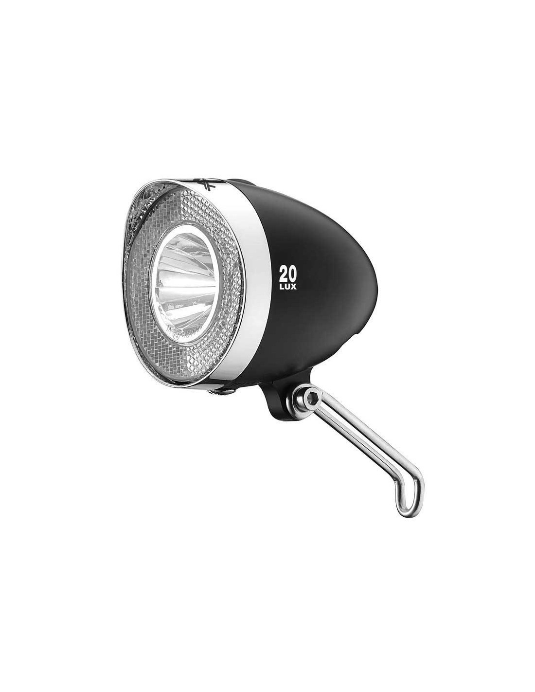 fietslamp-050vki-1.jpg XLC Koplamp Retro Led Zwart 20 Lux Fietslamp Voorlicht - Afbeelding 1