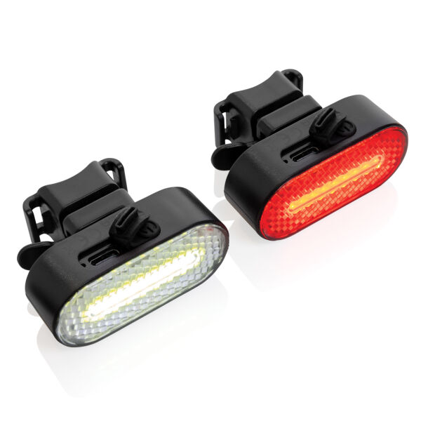fietslampjes-280dhw-1.jpg Lumino RCS rplastic USB oplaadbare fietslamp set | Fietslampjes bedrukken | Relatiegeschenken voor op de fiets | Veiligheid, Auto en Fiets | Thema's | Relatiegeschenken | Van Slobbe sinds 1941! - Afbeelding 1