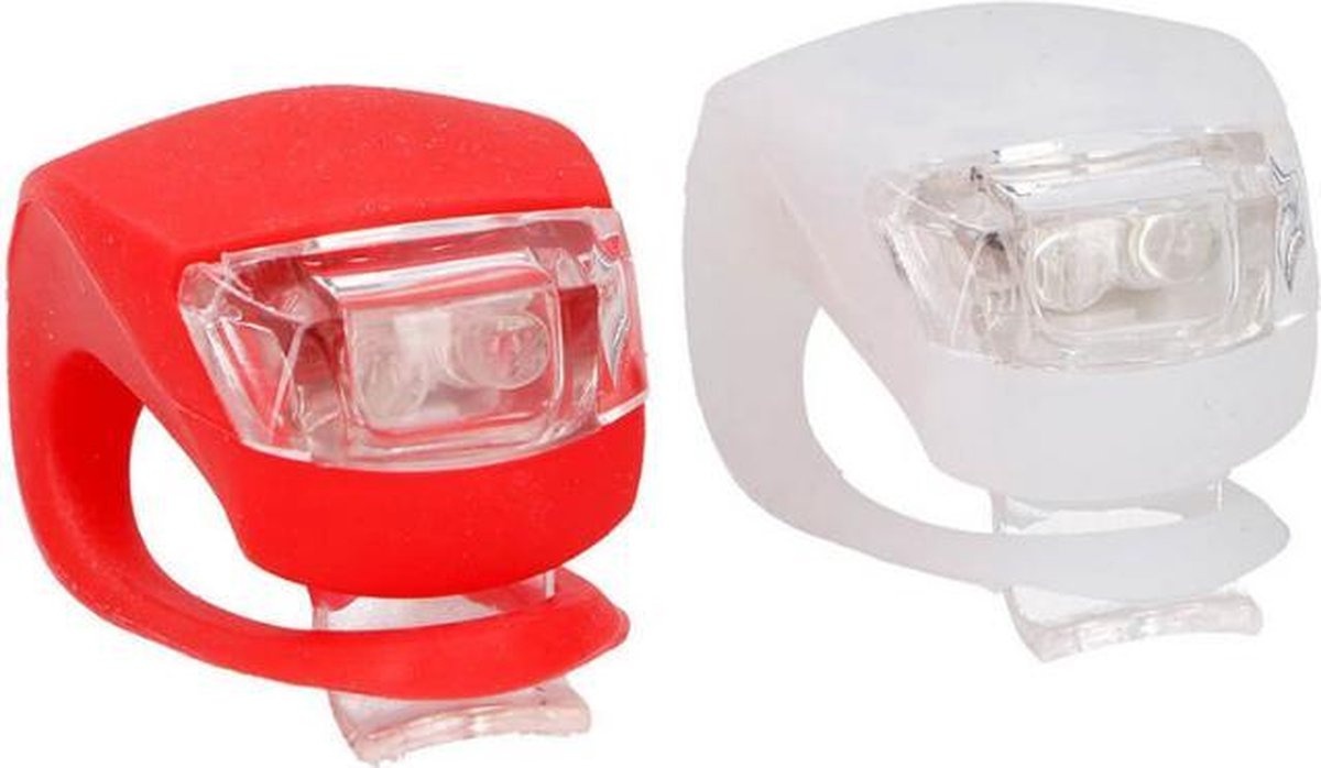 fietslampjes-724dmr-1.jpg Igoods Fietslampjes Fietsverlichting Voor en Achter Fietslampenset Siliconen Fietslampjes LED Verlichting Rood en Wit - Afbeelding 1