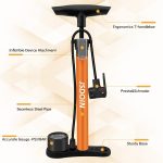 Jsdoin Staande Fietspomp Met Manometer – Max 160 Psi – Geschikt Voor Alle Ventielen – Geel – Hoge Precisie