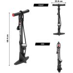Trivio Breeze Fietspomp met drukmeter Dubbel Ventiel zowel presta als schrader. type storm