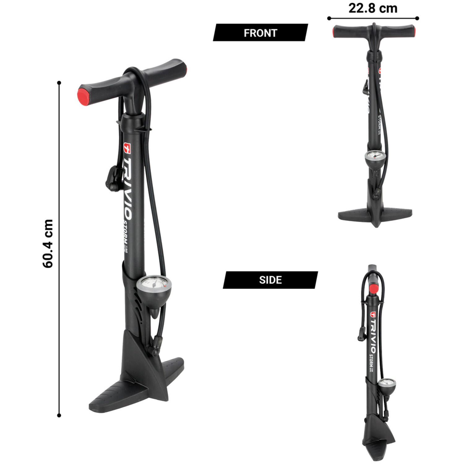 fietspomp-383jli-1.jpg Trivio Breeze Fietspomp met drukmeter Dubbel Ventiel zowel presta als schrader. type storm - Afbeelding 1