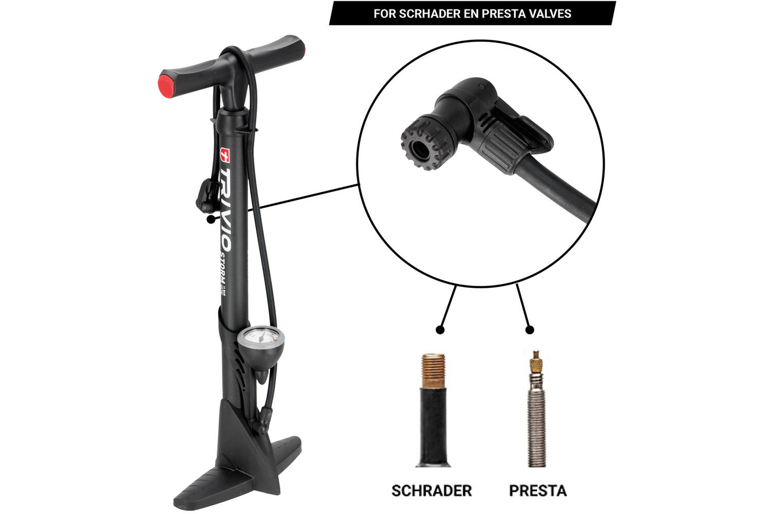 fietspomp-485osw-1.jpg Trivio Breeze Fietspomp met drukmeter CyclingWeb.nl - Afbeelding 1