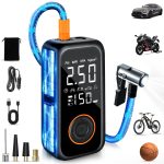 Dictien 8000mAh draadloze bandenpomp, 150PSI draagbare elektrische fietspomp, bandenpomp luchtcompressor met automatische uitschakeling en LED licht, ...