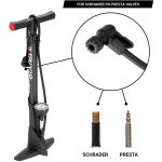 Trivio Breeze Fietspomp met drukmeter Dubbel Ventiel zowel presta als schrader. type storm