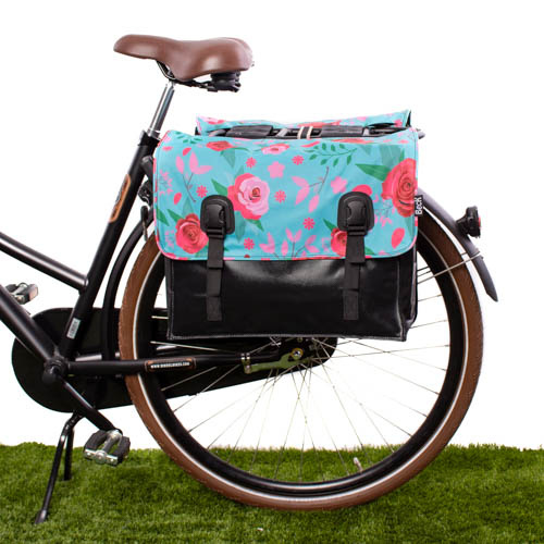 fietstas-dubbel-067elx-1.jpg Beck Dubbele fietstas Classic Flowers | 46 liter Fietsparadijs.com - Afbeelding 1