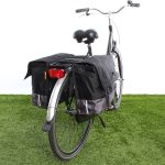Dubbele fietstas 40L Recycled Zwart/Grijs
