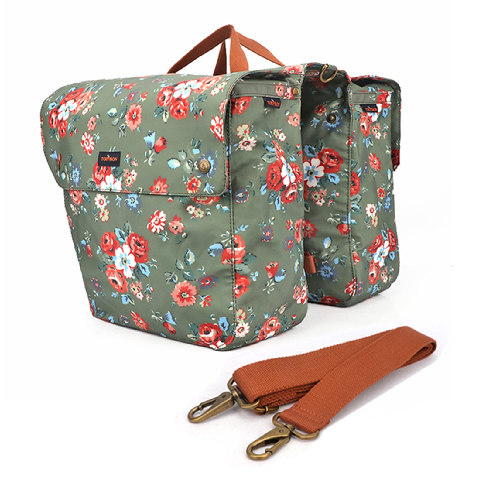 fietstassen-dubbel-435qkn-1.jpg Tourbn TOURBON Waterdichte canvas fietstassen, bagagetas voor achterop de fiets, dubbele oprolbare fietstas, (Bloemenpatroon), Groen, 33x12,5x30 cm (T TB748CA FL) : Amazon.nl: Sport & outdoor - Afbeelding 1