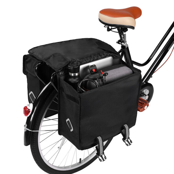 fietstassen-elektrische-fiets-286hge-1.jpg Packaway Dubbele Fietstassen Waterdicht Fietstassen Elektrische Fiets Reflectie Zwart 36 Liter | Koert.nu - Afbeelding 1