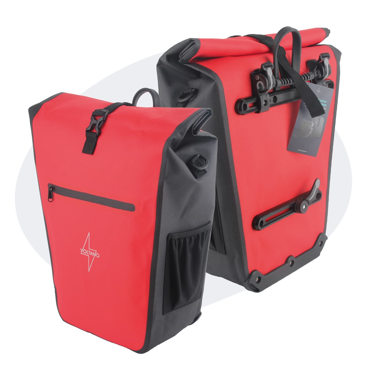 fietstassen-waterdicht-211way-1.jpg Voltano Luxe E bike Fietstas 28L Rood / Zwart | Fietsgoedkoper - Afbeelding 1
