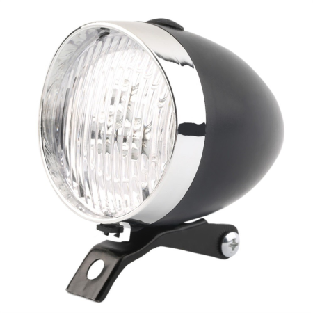 fietsverlichting-611ais.png Koplamp Fiets Classic Zwart Fietsverlichting Classic 3 Leds Zwart - Afbeelding 1
