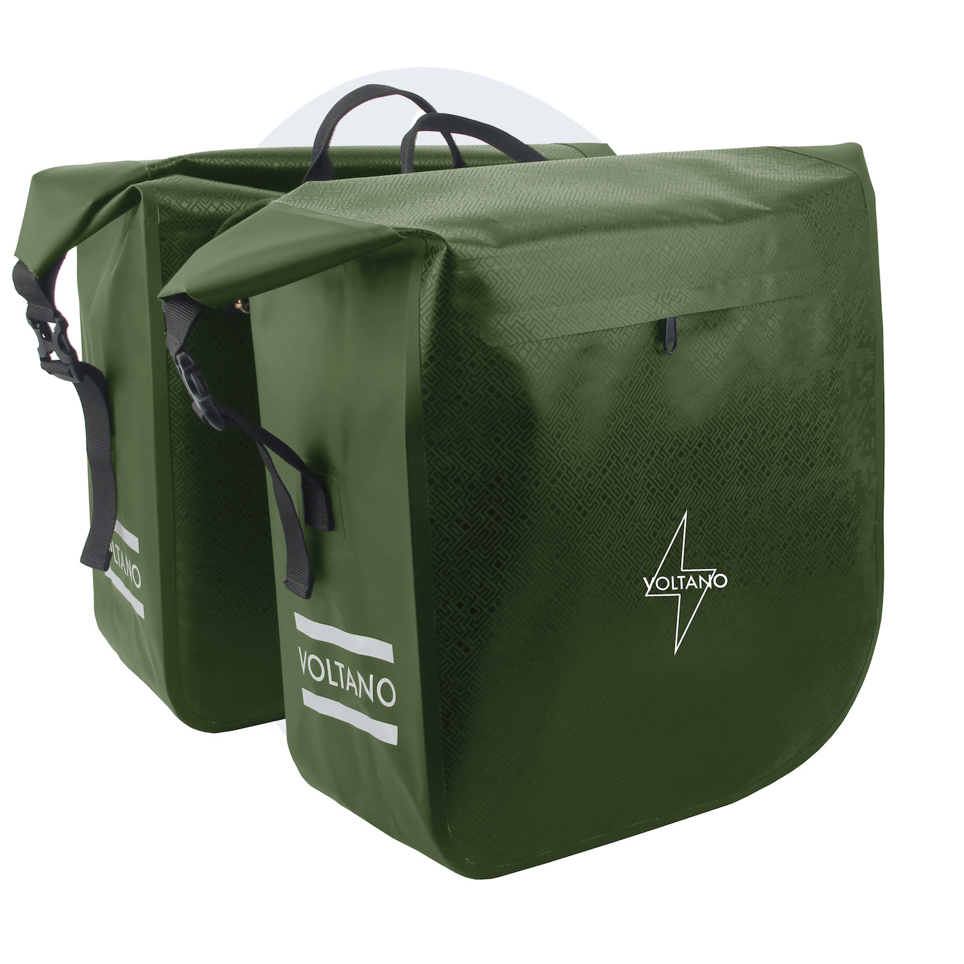fietszakken-waterdicht-607ocy-1.jpg Voltano Dubbele Fietstas Rolltop Urban Green 48 Liter - Afbeelding 1