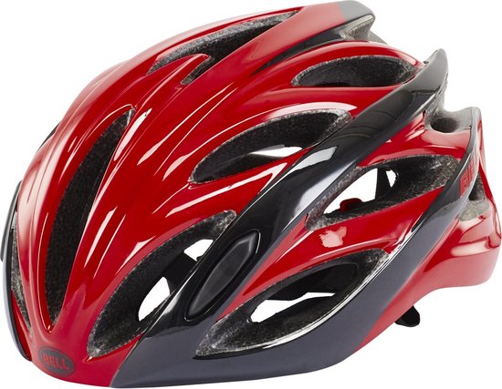 racefiets-helm-002opw-1.jpg Bell Overdrive racefiets helm rood/zwart Hoofdomtrek 58 62 cm | bol - Afbeelding 1