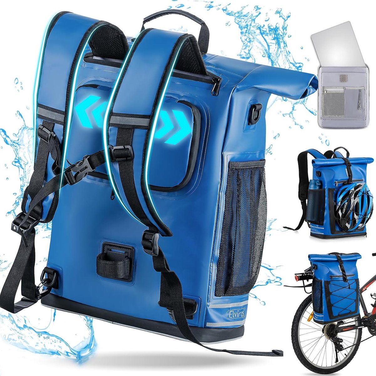 rugzak-en-fietstas-213lio-1.jpg Elvira 3 in 1 fietstas voor bagagedrager, fietstas rugzak met laptoptas, 20 33 l | bol - Afbeelding 1