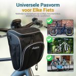 Vebics Waterbestendige Stuurtas met Telefoonvak Fiets/E bike 6,5L Afneembaar Schoudertas
