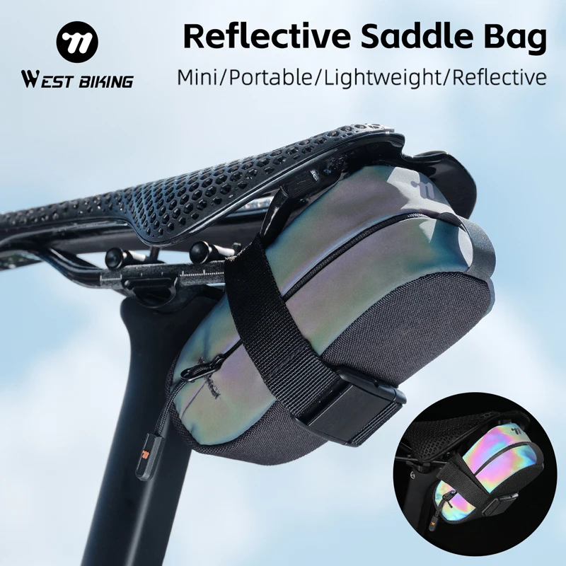 waterdichte-fietstas-746rrb.webp Fietszadeltas Zwart Waterdichte Fietstas – Reflecterend, Compact, Universeel Voor Zadelpen, Met Meerdere Vakken – Zwart, 21x9x9,5 Cm - Afbeelding 1